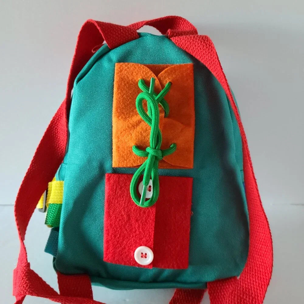 SENSORY TOY BACKPACK FOR TODDLERS AGES 3 + COLORFUL/EDUCATIONAL